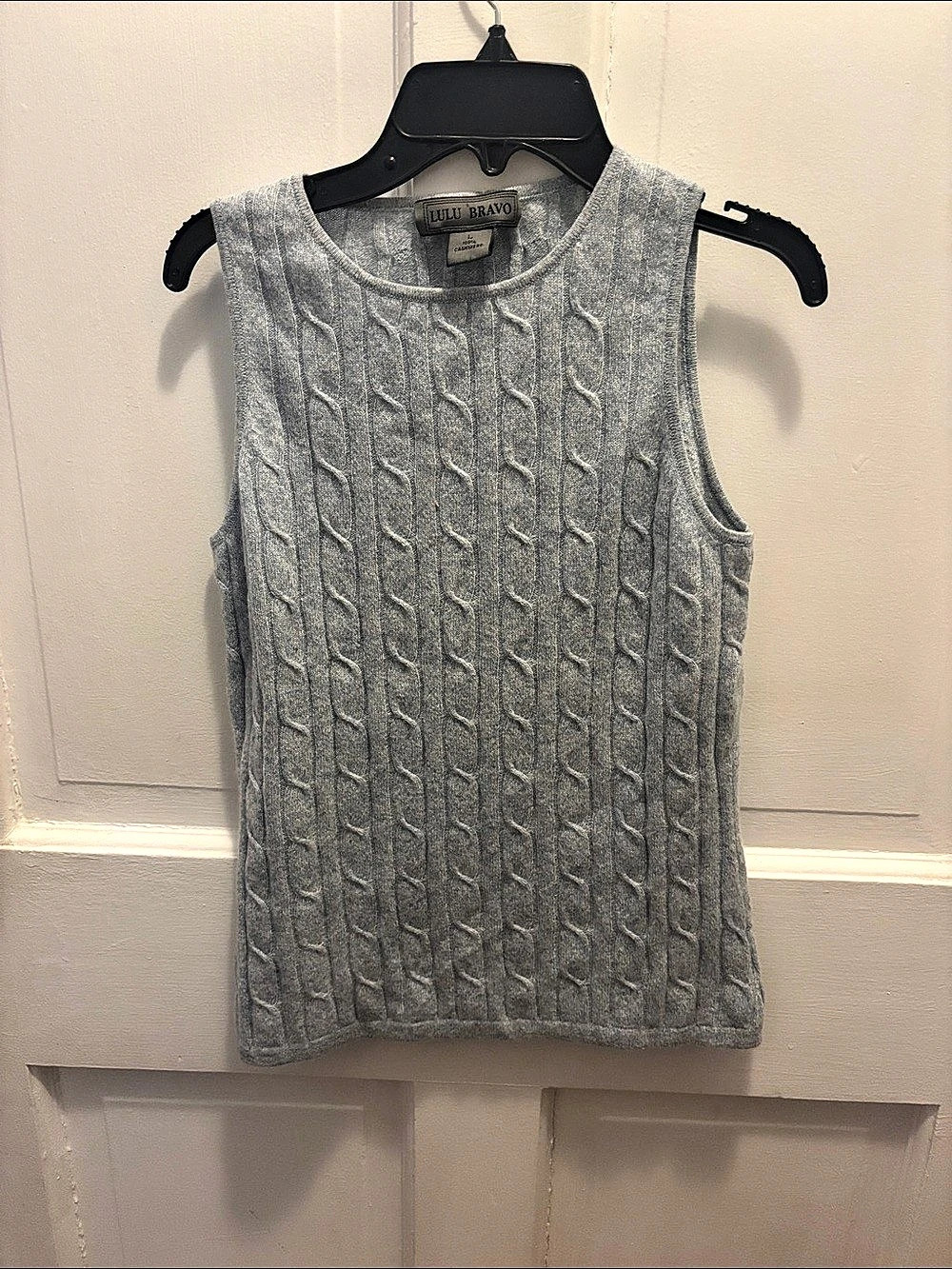 J.Crew Cable Knit Sleeveless Sweater Blue Gray
